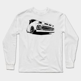 1965 Chevy C-10 Pickup - stylized monochrome Long Sleeve T-Shirt